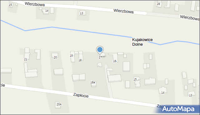 Kujakowice Dolne, Zapłocie, 17, mapa Kujakowice Dolne