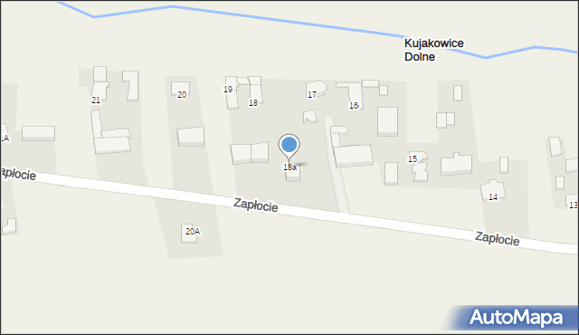 Kujakowice Dolne, Zapłocie, 18a, mapa Kujakowice Dolne