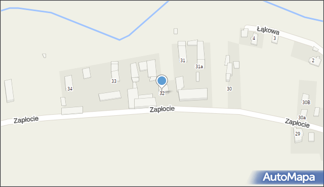 Kujakowice Dolne, Zapłocie, 32, mapa Kujakowice Dolne