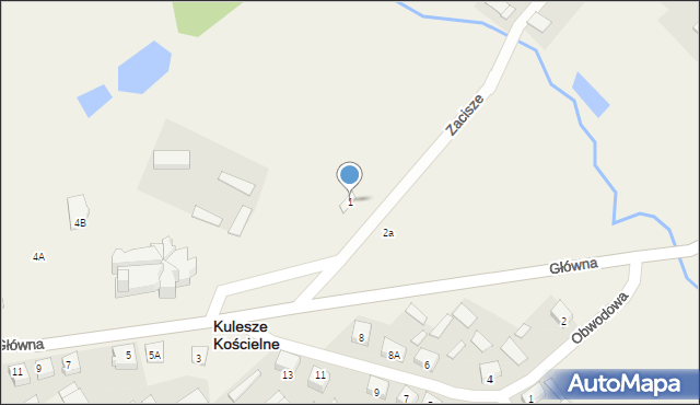 Kulesze Kościelne, Zacisze, 1, mapa Kulesze Kościelne