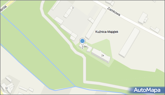 Kuźnica Czarnkowska, Zamkowa, 2, mapa Kuźnica Czarnkowska