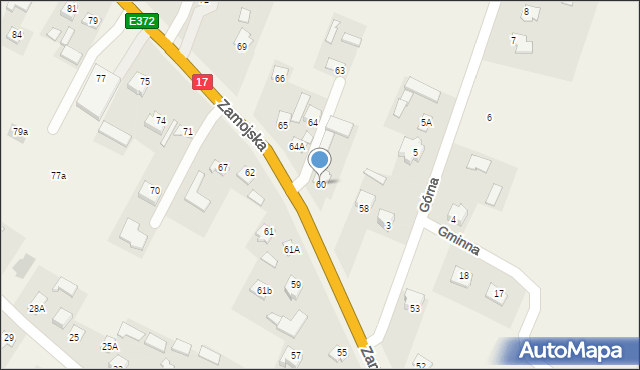 Łabunie, Zamojska, 60, mapa Łabunie