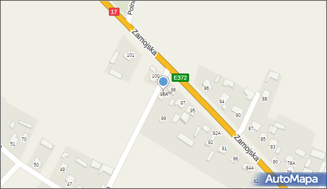 Łabunie, Zamojska, 98A, mapa Łabunie