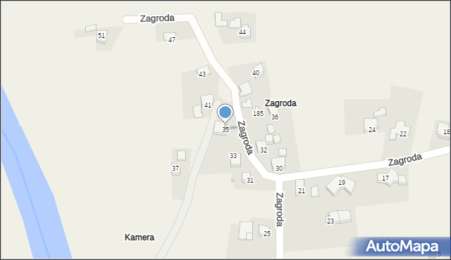 Łączany, Zagroda, 35, mapa Łączany