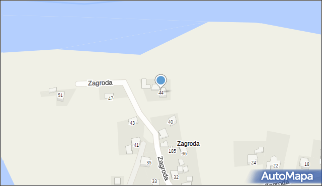 Łączany, Zagroda, 44, mapa Łączany