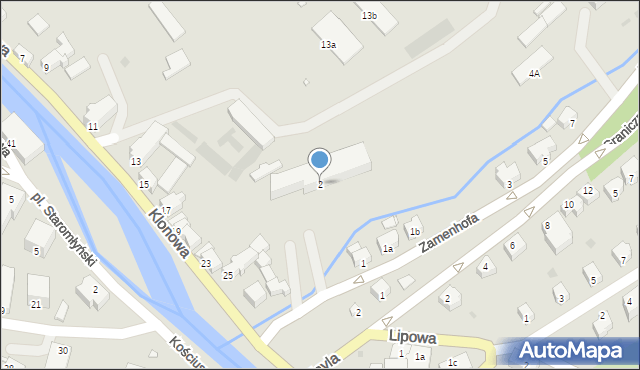 Lądek-Zdrój, Zamenhofa Ludwika, dr., 2, mapa Lądek-Zdrój