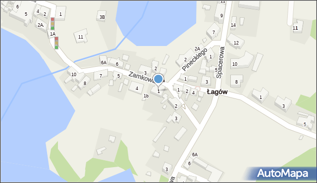 Łagów, Zamkowa, 1, mapa Łagów