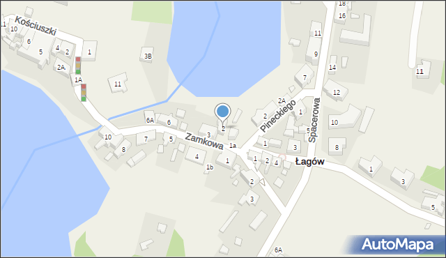 Łagów, Zamkowa, 2, mapa Łagów