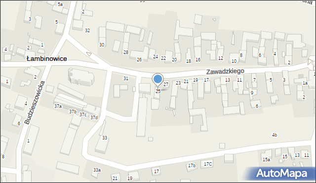 Łambinowice, Zawadzkiego Tadeusza, 25, mapa Łambinowice