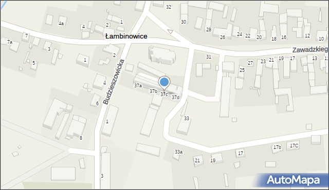 Łambinowice, Zawadzkiego Tadeusza, 37c, mapa Łambinowice