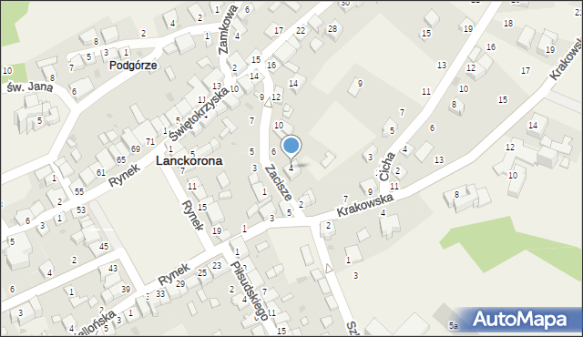 Lanckorona, Zacisze, 4, mapa Lanckorona