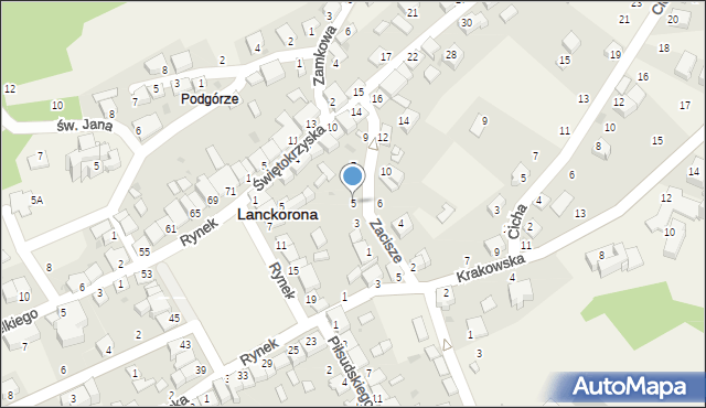 Lanckorona, Zacisze, 5, mapa Lanckorona