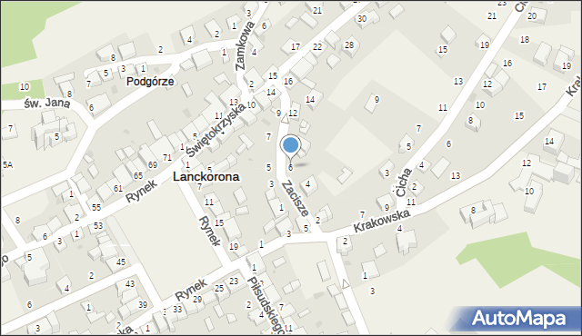 Lanckorona, Zacisze, 6, mapa Lanckorona
