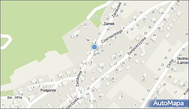 Lanckorona, Zamkowa, 10, mapa Lanckorona