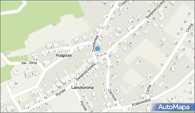 Lanckorona, Zamkowa, 2, mapa Lanckorona