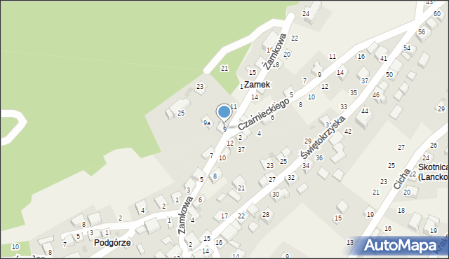 Lanckorona, Zamkowa, 9, mapa Lanckorona