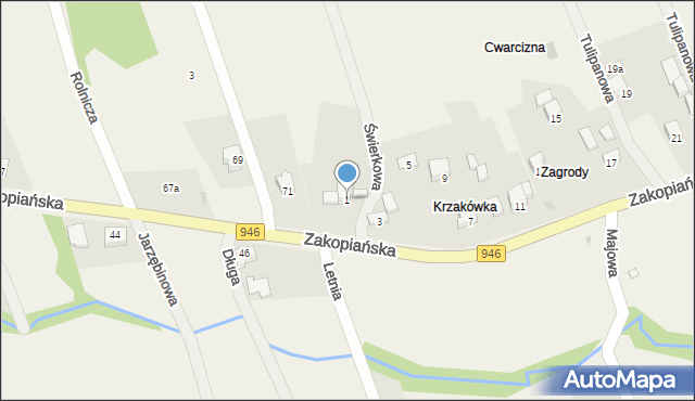 Las, Zakopiańska, 1, mapa Las