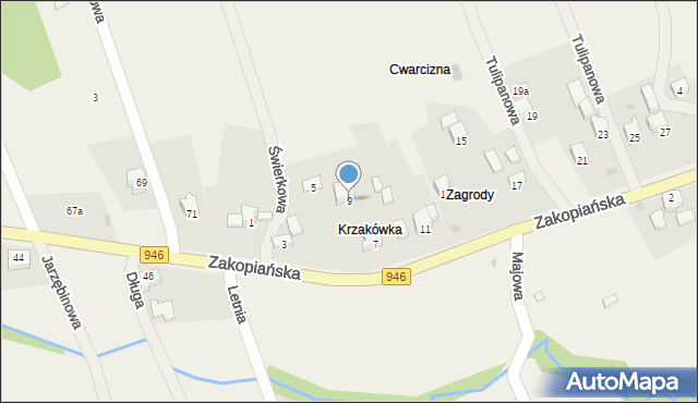 Las, Zakopiańska, 9, mapa Las