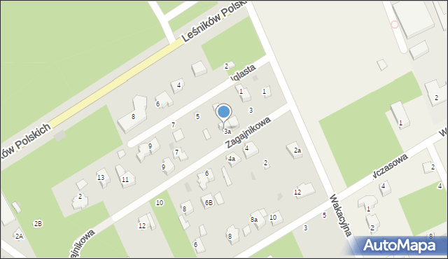 Łask, Zagajnikowa, 5, mapa Łask