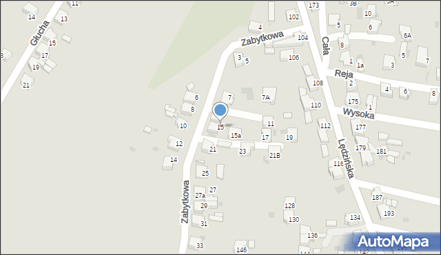 Lędziny, Zabytkowa, 15, mapa Lędziny