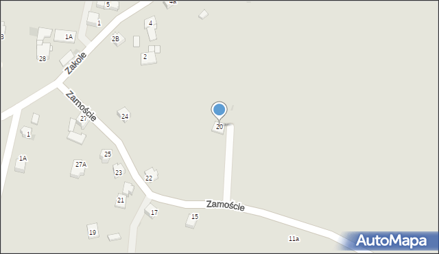 Lędziny, Zamoście, 20, mapa Lędziny