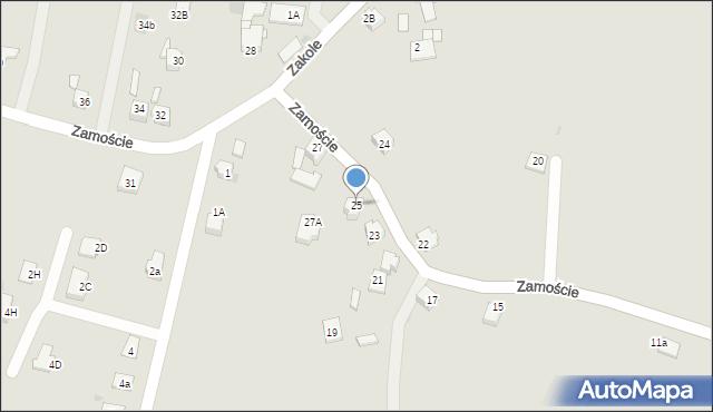 Lędziny, Zamoście, 25, mapa Lędziny