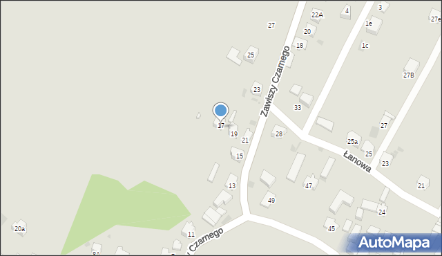 Lędziny, Zawiszy Czarnego, 17, mapa Lędziny