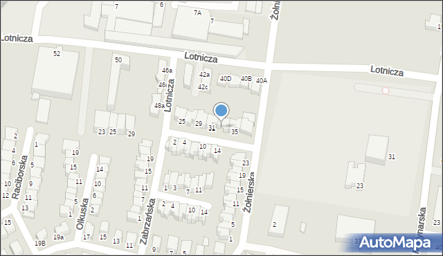 Legnica, Zabrzańska, 33, mapa Legnicy