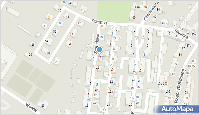 Legnica, Zagrodowa, 14, mapa Legnicy