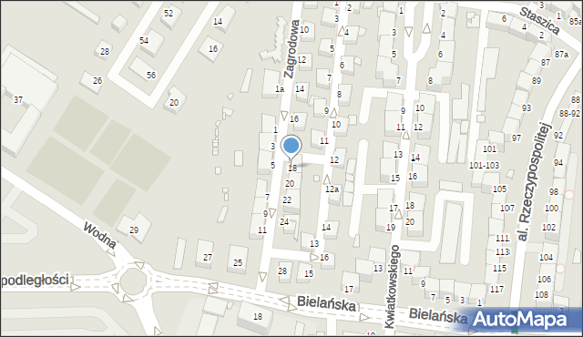 Legnica, Zagrodowa, 18, mapa Legnicy