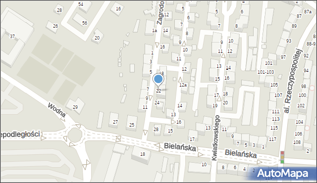 Legnica, Zagrodowa, 22, mapa Legnicy