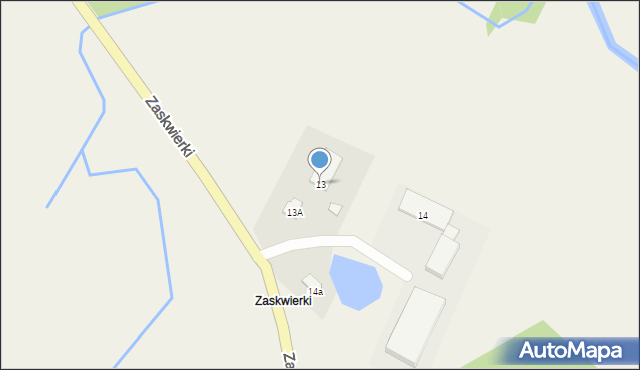 Łęguty, Zaskwierki, 13, mapa Łęguty