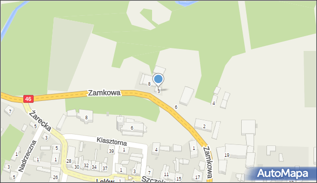 Lelów, Zamkowa, 3, mapa Lelów