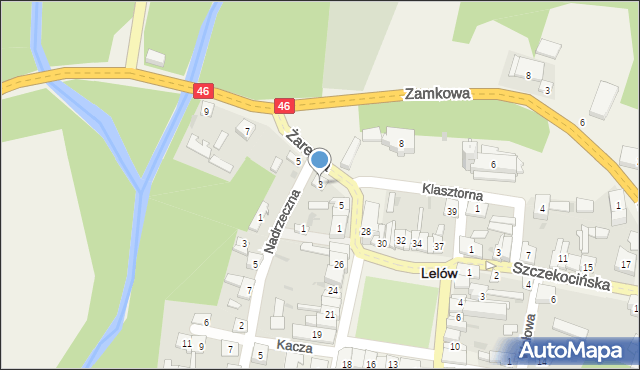 Lelów, Żarecka, 3, mapa Lelów