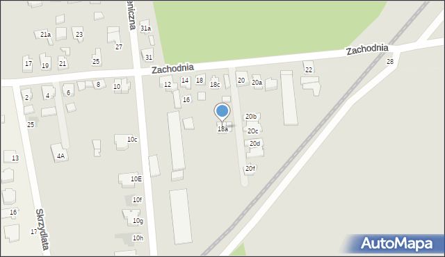 Leszno, Zachodnia, 18a, mapa Leszno