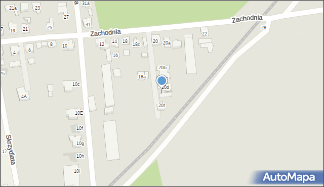 Leszno, Zachodnia, 20e, mapa Leszno