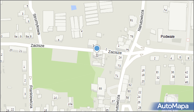 Leszno, Zacisze, 22, mapa Leszno