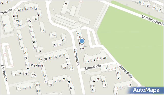 Leszno, Zamenhofa Ludwika, dr., 112, mapa Leszno