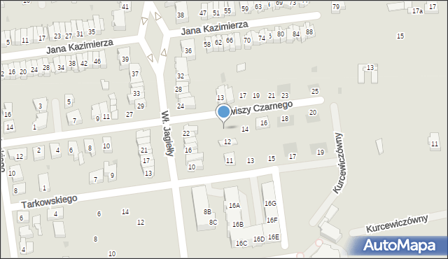 Leszno, Zawiszy Czarnego, 12, mapa Leszno