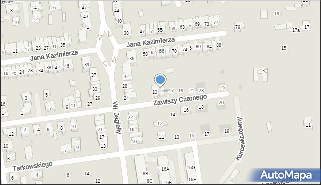 Leszno, Zawiszy Czarnego, 15, mapa Leszno