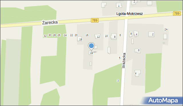 Lgota Górna, Żarecka, 14, mapa Lgota Górna