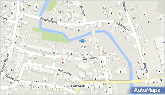 Lidzbark, Zamkowa, 11A, mapa Lidzbark