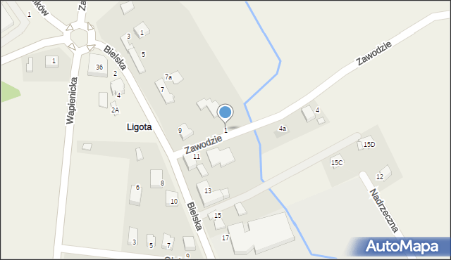 Ligota, Zawodzie, 1, mapa Ligota