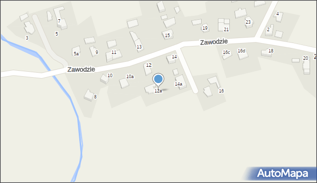 Ligota, Zawodzie, 12a, mapa Ligota