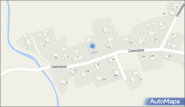 Ligota, Zawodzie, 13, mapa Ligota