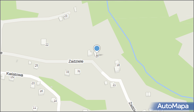 Limanowa, Zadziele, 20, mapa Limanowa