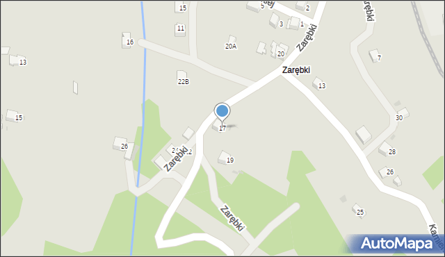 Limanowa, Zarębki, 17, mapa Limanowa