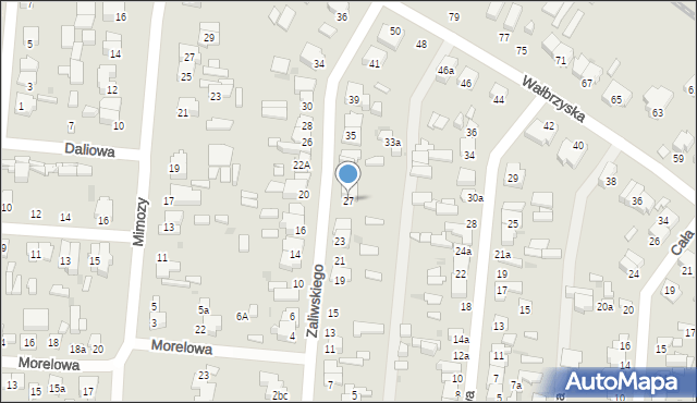 Łódź, Zaliwskiego Józefa, 27, mapa Łodzi