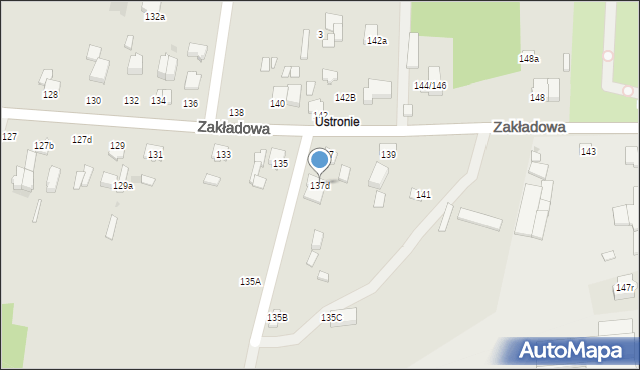 Łódź, Zakładowa, 137d, mapa Łodzi