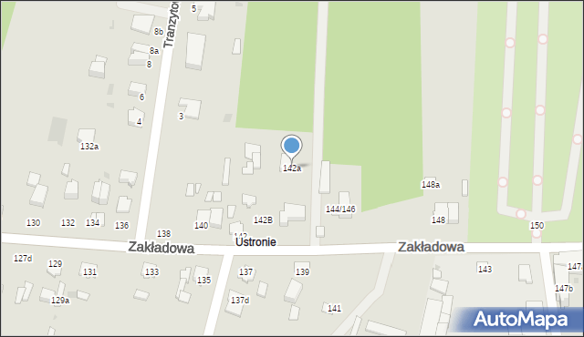 Łódź, Zakładowa, 142a, mapa Łodzi